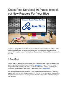 Guest Post Services| 10 Places to seek out New Readers For Your Blog