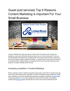 Guest post services| Top 6 Reasons Content Marketing is important For Your Small Business