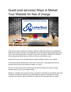 Guest post services| Ways to Market Your Website for free of charge