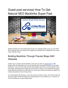 Guest post services| How To Get Natural SEO Backlinks Super Fast