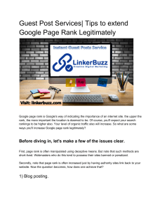Guest Post Services| Tips to extend Google Page Rank Legitimately