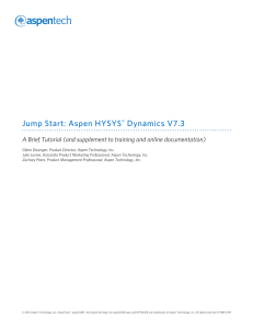 Aspen HYSYS Dynamics V7.3 Tutorial