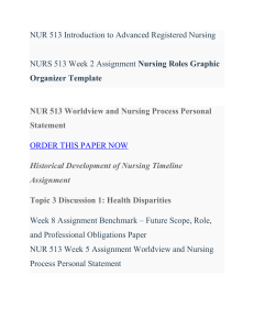 NUR 513 Introduction to Advanced Registered Nursing