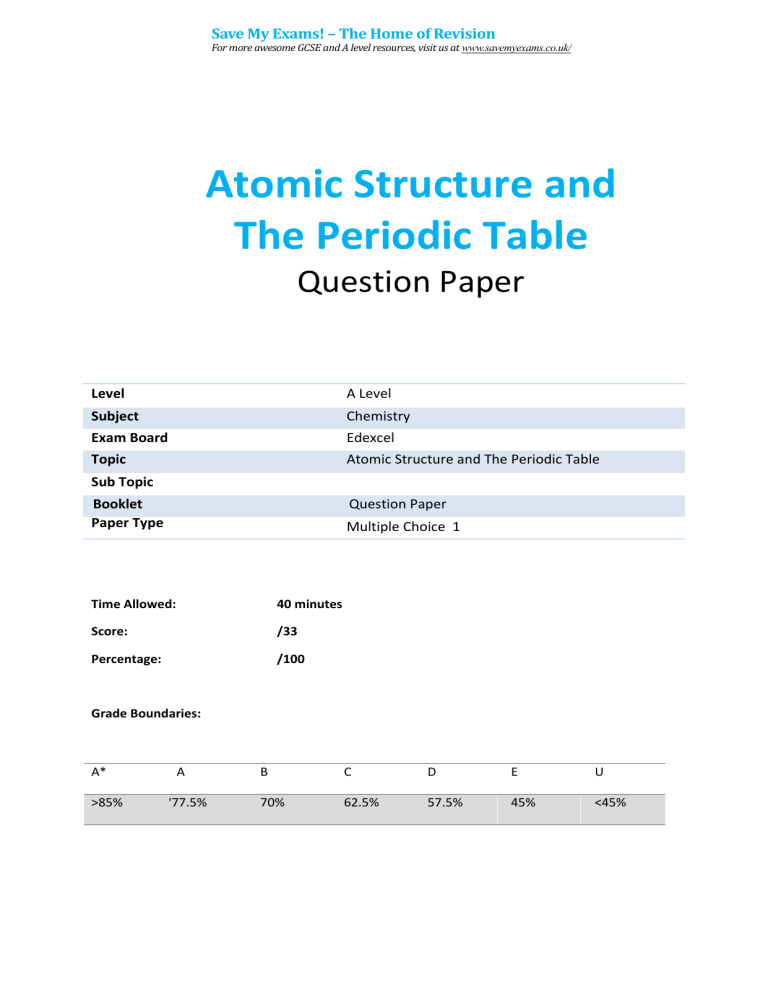 1-1-1-atomic-structure-and-the-periodic-table-multiple-choice-qp