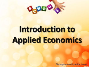 Introduction to Applied Economics
