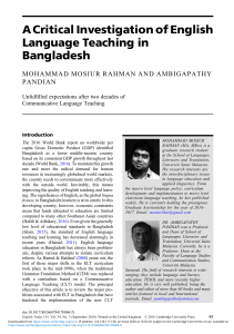 critical investigation of english language teaching in bangladesh