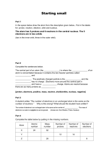 atomic structure worksheet-simple
