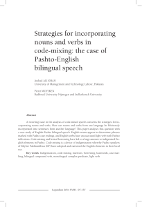 Strategies for Incorporating Nouns and Verbs in Code-mixing: The Case of Pashto-English bilingual speech