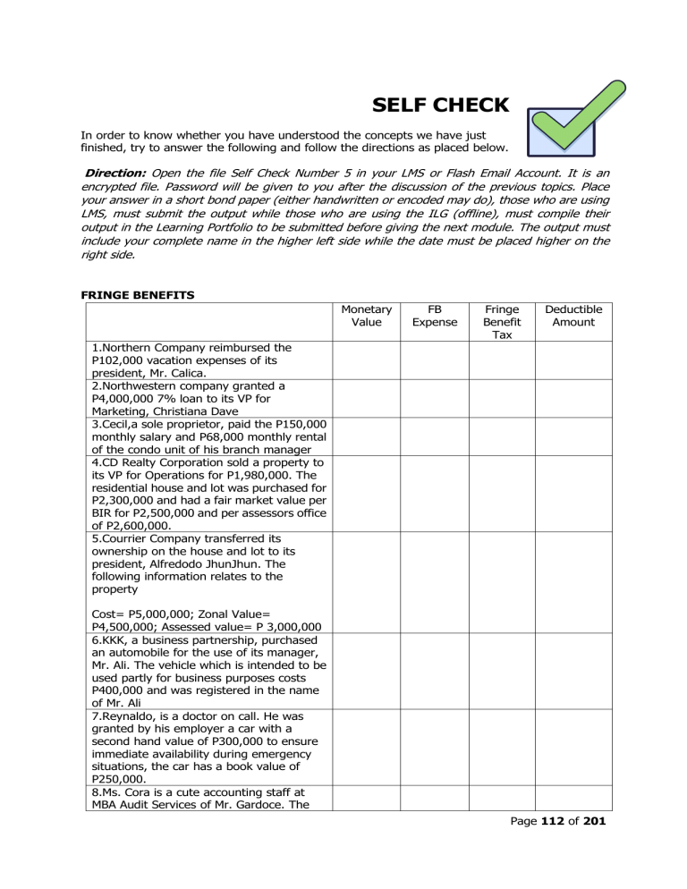 Lesson 6 Self Check