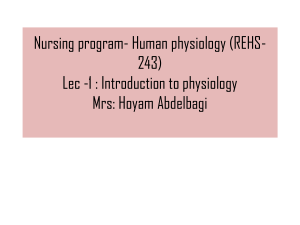 1. Introduction to physiology -nursing