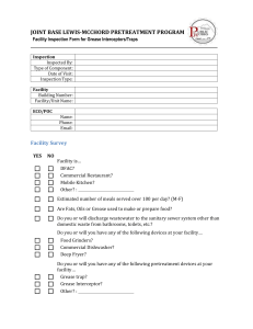 Pretreatment Questionnaire-Food Services