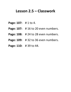 Lesson 2.5 Classwork Assignment