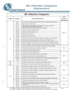 EEC IEC Utilization Categories