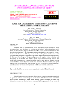 BLACK BOX ARC MODELING OF HIGH VOLTAGE C