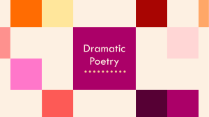 Dramatic Poetry and Narrative