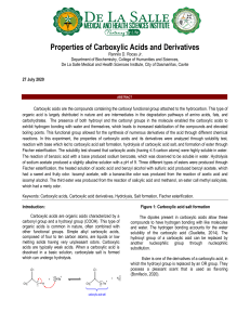 Properties of Carboxylic Acids and Derivatives