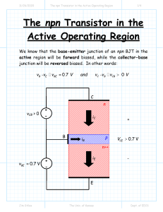 The npn Transistor in the Active Operating Region