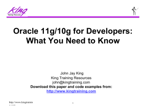 200710 King Oracle11g-10g Need to Know