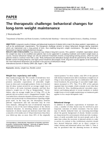 The therapeutic challenge: behavioral changes for long-term weight maintenance