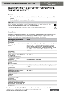 Enzyme Activity: Temperature Effect - Technician Sheet