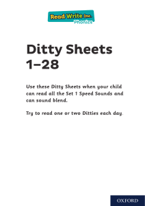 Ditty sheets (photocopy masters)