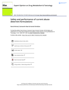 Safety and performance of current abuse deterrent formulations