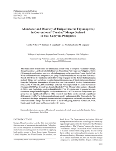 Thrips Abundance & Diversity in Philippine Mango Orchard