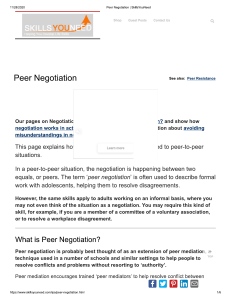 Peer Negotiation   SkillsYouNeed