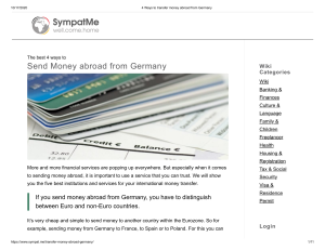 4 Ways to transfer money abroad from Germany