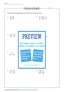 worksheet factorize-simlify -rational easy1