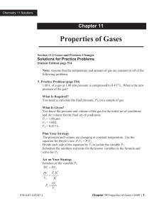 Properties of Gases Answers Key