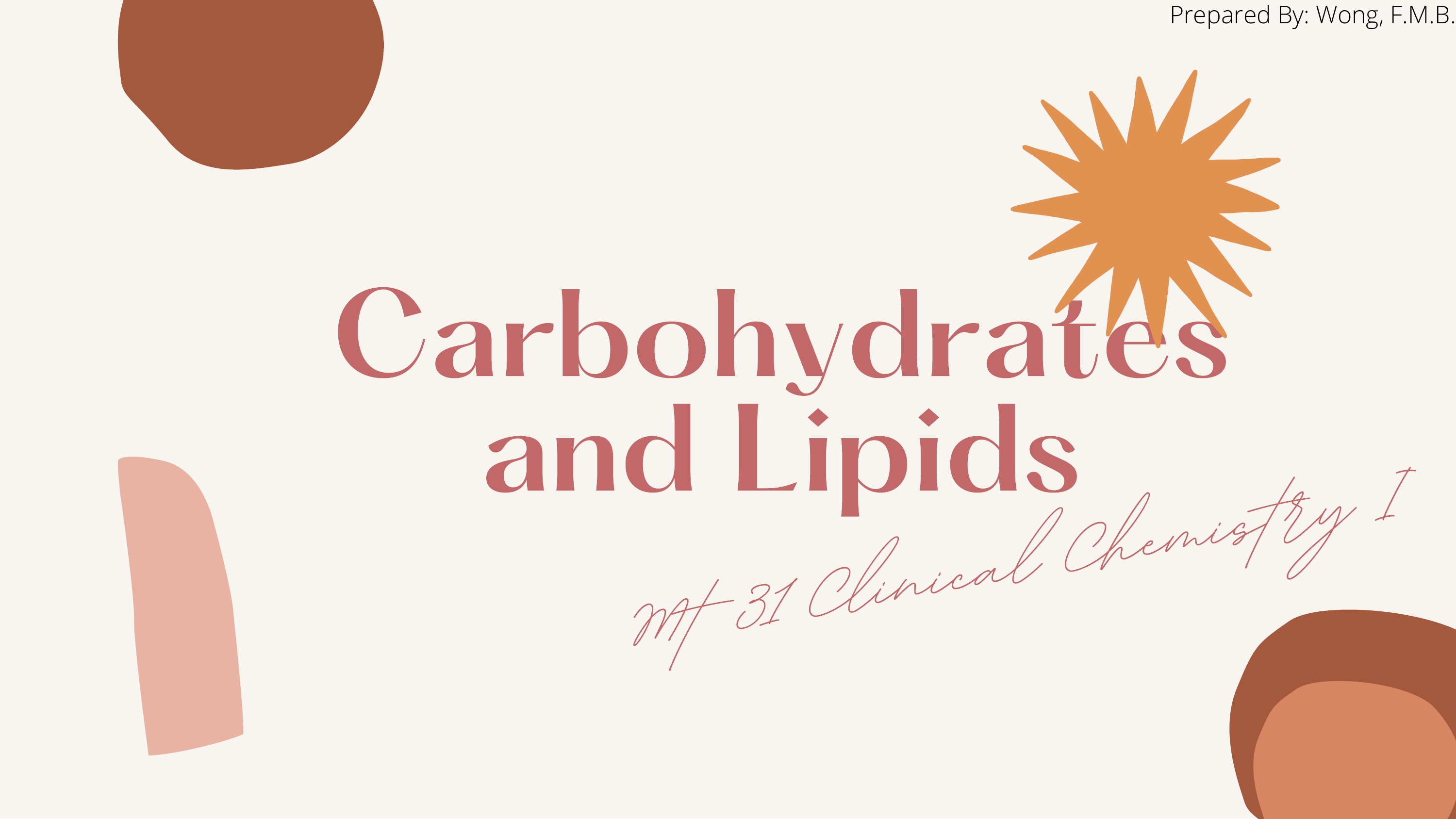 Carbohydrates And Lipids
