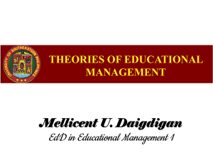 THEORIES OF EDUCATIONAL MANAGEMENT