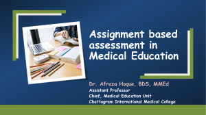 Assignment based assessment in Medical Education