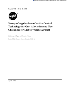 Survey of Applications of active control Technology for gust Alleviation and new Challenges for Lighter Weight aircraftr