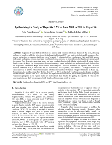 Epidemiological Study of Hepatitis B Virus from 2009 to 2019 in Koya City
