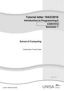 COS1512 Exam Tutorial 2016 Semester 2