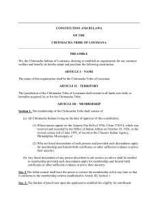 Amended Constitution and Bylaws of Chitimacha Tribe of Louisiana (June 8, 2019)