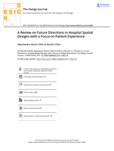 A Review on Future Directions in Hospital Spatial Designs with a Focus on Patient Experience