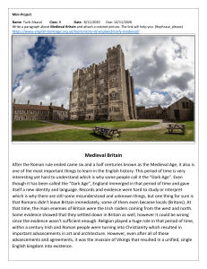Medieval Britain Mini-Project