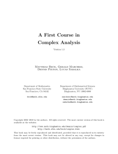 Complex Analysis 2