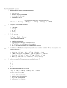Electrochemistry Diploma Questions Section A 