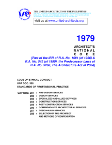 Architect s National Code - Code of Ethical Conduct (UAP Doc. 200) and Standards of Professional Practice (UAP Doc. 201 to 208) (1)