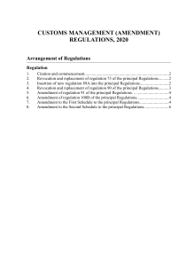 Customs Management (Amendment) Regulations, 2020
