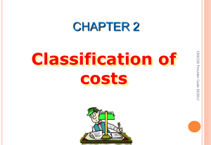 Chapter 2 - Classification of costs