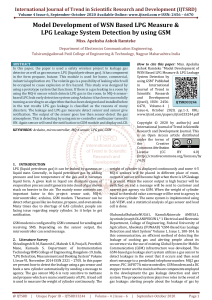 Model Development of WSN Based LPG Measure and LPG Leakage System Detection by using GSM