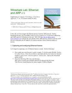 Wireshark Ethernet ARP v7.0