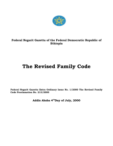 Ethiopian Revised Family Code Proclamation No. 213/2000