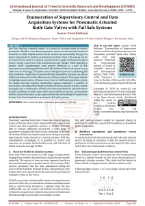 Enumeration of Supervisory Control and Data Acquisition Systems for Pneumatic Actuated Knife Gate Valves with Fail Safe Systems