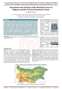Assessment and Analysis of the Mountain Areas in Bulgaria and the Tourist Potential in Them